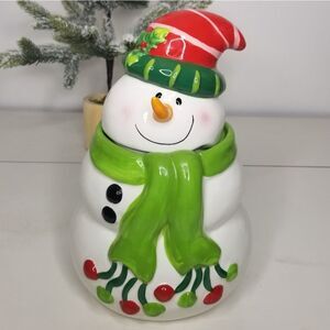 Ganz‎ Snowman Cookie Jar Christmas Holiday Decor Food Storage